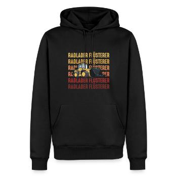 Radlader Flüsterer Retro Radladerfahrer - Männer Premium Bio Hoodie - Schwarz - Vorne - Nico (187cm)