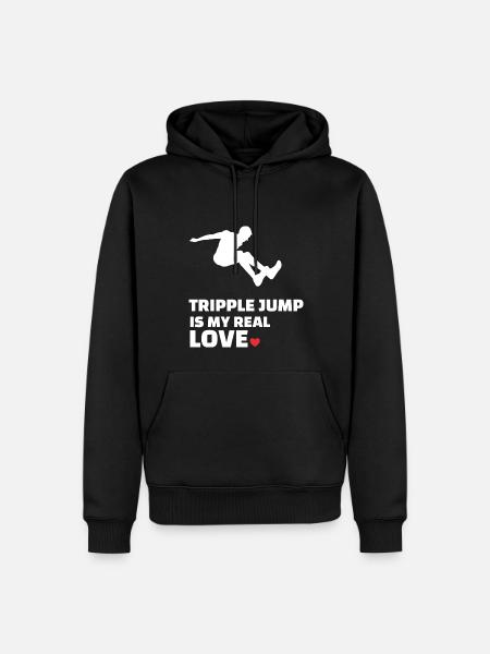 Ich Liebe Dreisprung - Männer Premium Bio Hoodie - Schwarz