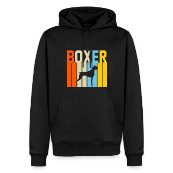 Boxer Retro-Design Boxer Geschenk - Männer Premium Bio Hoodie - Schwarz - Vorne - Nico (187cm)
