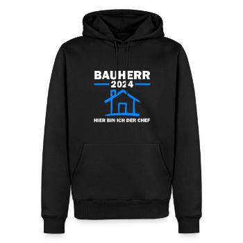 Bauherr 2024 Hausbau Baubeginn Geschenk - Männer Premium Bio Hoodie - Schwarz - Vorne - Nico (187cm)