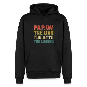 Papa Opa Spruch Papaw The Man The Myth The Legend - Männer Premium Bio Hoodie - Schwarz - Vorne - Nico (187cm)