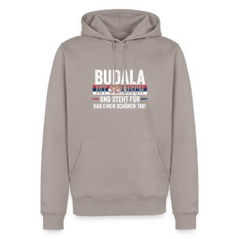 Serben Serbisch Serbien - Männer Premium Bio Hoodie - Taupe - Vorne - Nico (187cm)