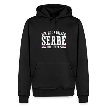 Serbe Serbe Serbie - Sweat à capuche Premium bio Homme - noir - Devant - Nico (187cm)