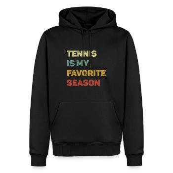 Le tennis est ma saison préférée Retro - Sweat à capuche Premium bio Homme - noir - Devant - Nico (187cm)