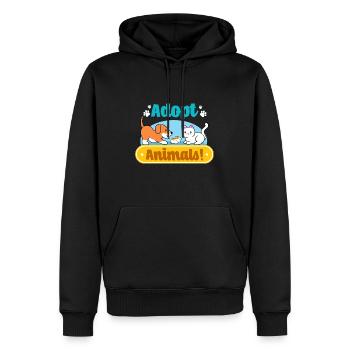 Refuge pour animaux Sauvetage de chats chiens Cute - Sweat à capuche Premium bio Homme - noir - Devant - Nico (187cm)