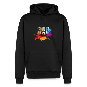 Panda rouge, graffiti, peinture, ours panda, ours, coloré - Sweat à capuche Premium bio Homme - noir - Devant - Nico (187cm)