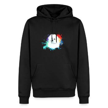 Bichon Frisé, Maltais,Chien, Aquarelle, Aquarelle - Sweat à capuche Premium bio Homme - noir - Devant - Nico (187cm)