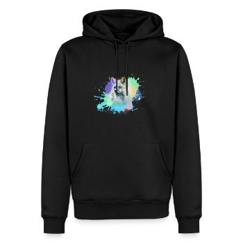 fuchs ,Graffiti, Malerei,fuchs ,aquarell - Männer Premium Bio Hoodie - Schwarz - Vorne - Nico (187cm)