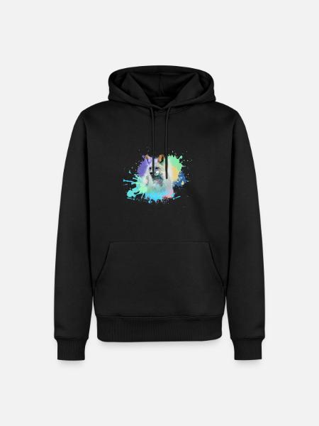 fuchs ,graffiti, peinture,fuchs,aquarelle - Sweat à capuche Premium bio Homme - noir