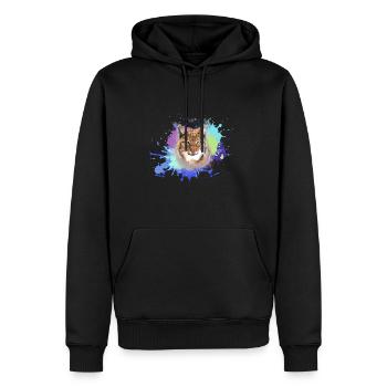 wildkatze,luchs,bunt,graffiti,malerei,katze - Männer Premium Bio Hoodie - Schwarz - Vorne - Nico (187cm)