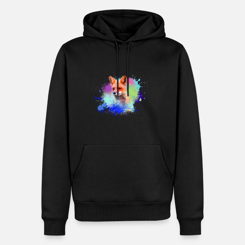 fufuchs ,Graffiti, Malerei,fuchs ,aquarell - Männer Premium Bio Hoodie - Schwarz