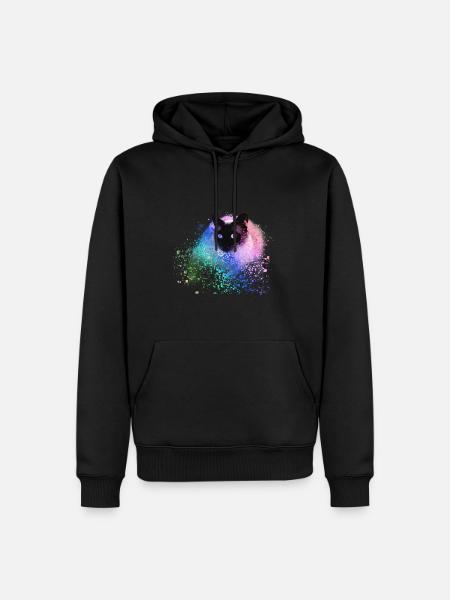 siam katze,bunt,graffit,imalerei kunst,katze,grün - Männer Premium Bio Hoodie - Schwarz
