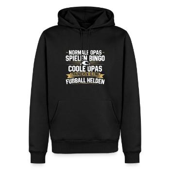 Fußball Opa Trainer Großvater Geschenkidee - Männer Premium Bio Hoodie - Schwarz - Vorne - Nico (187cm)