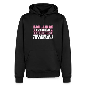 Mom of twins - Men’s Premium Organic Hoodie - black - Front - Nico (187cm)
