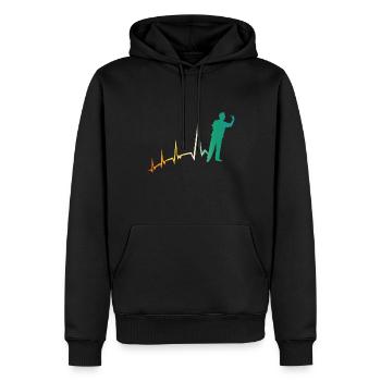 Darts Player Heartbeat Darts - Men’s Premium Organic Hoodie - black - Front - Nico (187cm)