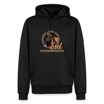 Lustiger Esel Spruch Bauernhof - Männer Premium Bio Hoodie - Schwarz - Vorne - Nico (187cm)