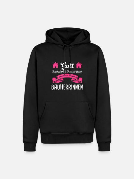 Bauherrin Bauherr Hausbau Geschenk - Männer Premium Bio Hoodie - Schwarz