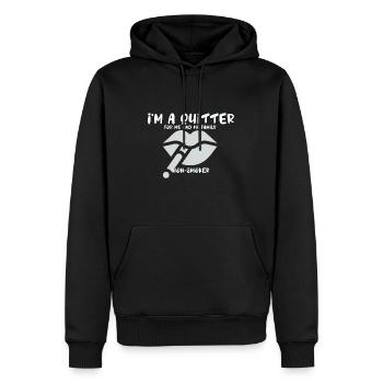 Ich bin ein Aufhörer Für mich und meine Familie Ni - Männer Premium Bio Hoodie - Schwarz - Vorne - Nico (187cm)