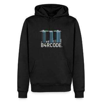 B4RCODE. Singapour - Sweat à capuche Premium bio Homme - noir - Devant - Nico (187cm)