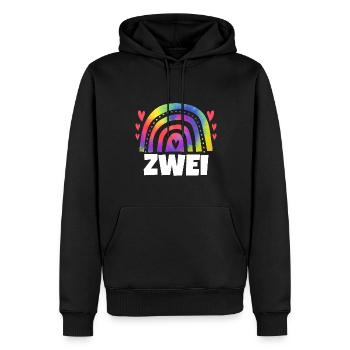 1.Geburtstag Regenbogen 1 Jahr alt Geschenk - Männer Premium Bio Hoodie - Schwarz - Vorne - Nico (187cm)