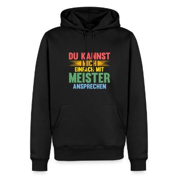 Meister Prüfung Meister Prüfung Geschenk - Männer Premium Bio Hoodie - Schwarz - Vorne - Nico (187cm)