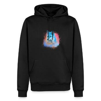 fuchs ,Graffiti, Malerei,fuchs ,aquarell - Männer Premium Bio Hoodie - Schwarz - Vorne - Nico (187cm)
