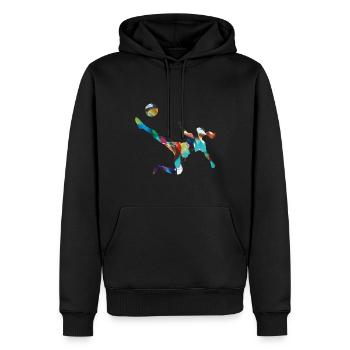 Soccer ,Joueur de soccer, Soccer féminin,graffiti - Sweat à capuche Premium bio Homme - noir - Devant - Nico (187cm)