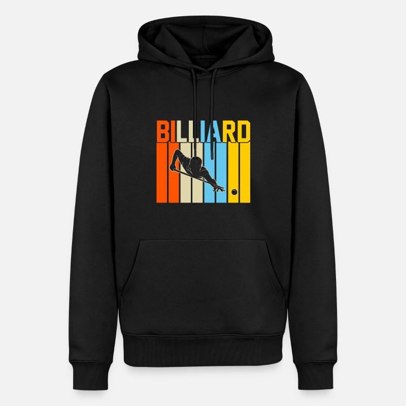 Billard Retro-Design Billard Geschenk - Männer Premium Bio Hoodie - Schwarz