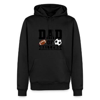 baller fussball baller Geschenk - Männer Premium Bio Hoodie - Schwarz - Vorne - Nico (187cm)