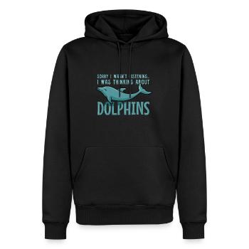 Delfine Sea Animal Ironic Zitat Ocean - Männer Premium Bio Hoodie - Schwarz - Vorne - Nico (187cm)