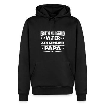 Papa Familie Vatersein Geschenk - Männer Premium Bio Hoodie - Schwarz - Vorne - Nico (187cm)