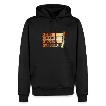 Charpentier, Charpentier, Charpentier - Sweat à capuche Premium bio Homme - noir - Devant - Nico (187cm)