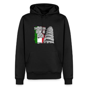 Schiefe Turm von Pisa Spruch Italien - Männer Premium Bio Hoodie - Schwarz - Vorne - Nico (187cm)