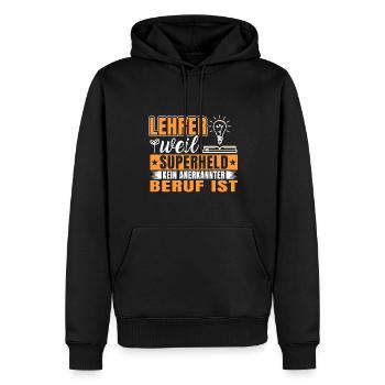 Lehrerin Superheld kein anerkannter Beruf - Männer Premium Bio Hoodie - Schwarz - Vorne - Nico (187cm)