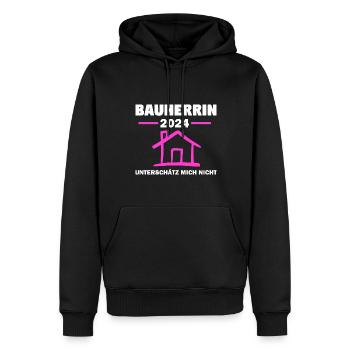 Bauherrin 2024 Hausbau Bauleiterin Geschenk - Männer Premium Bio Hoodie - Schwarz - Vorne - Nico (187cm)