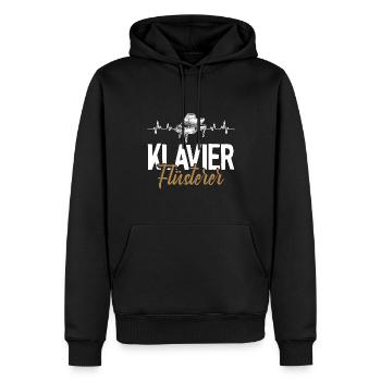 Klavier Flüsterer Herzschlag Piano Pianist - Männer Premium Bio Hoodie - Schwarz - Vorne - Nico (187cm)
