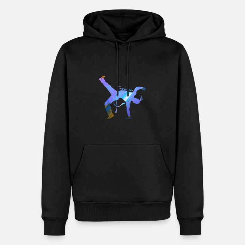 capoeira,sport,graffiti,bunt,malerei - Männer Premium Bio Hoodie - Schwarz