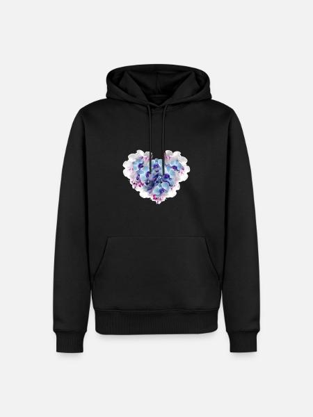 orchidee,blumen,blumenherz,herz - Männer Premium Bio Hoodie - Schwarz