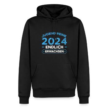 Jugendweihe 2024 Jugend Erwachsen Werden Geschenk - Männer Premium Bio Hoodie - Schwarz - Vorne - Nico (187cm)