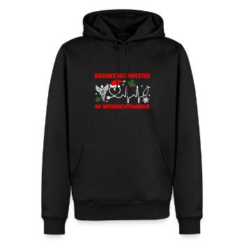 Père Noël Infirmière de Noël - Sweat à capuche Premium bio Homme - noir - Devant - Nico (187cm)