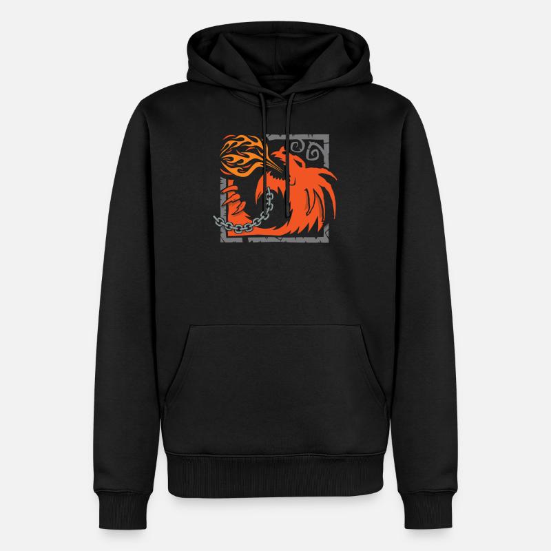 Drachenfeuer - Männer Premium Bio Hoodie - Schwarz