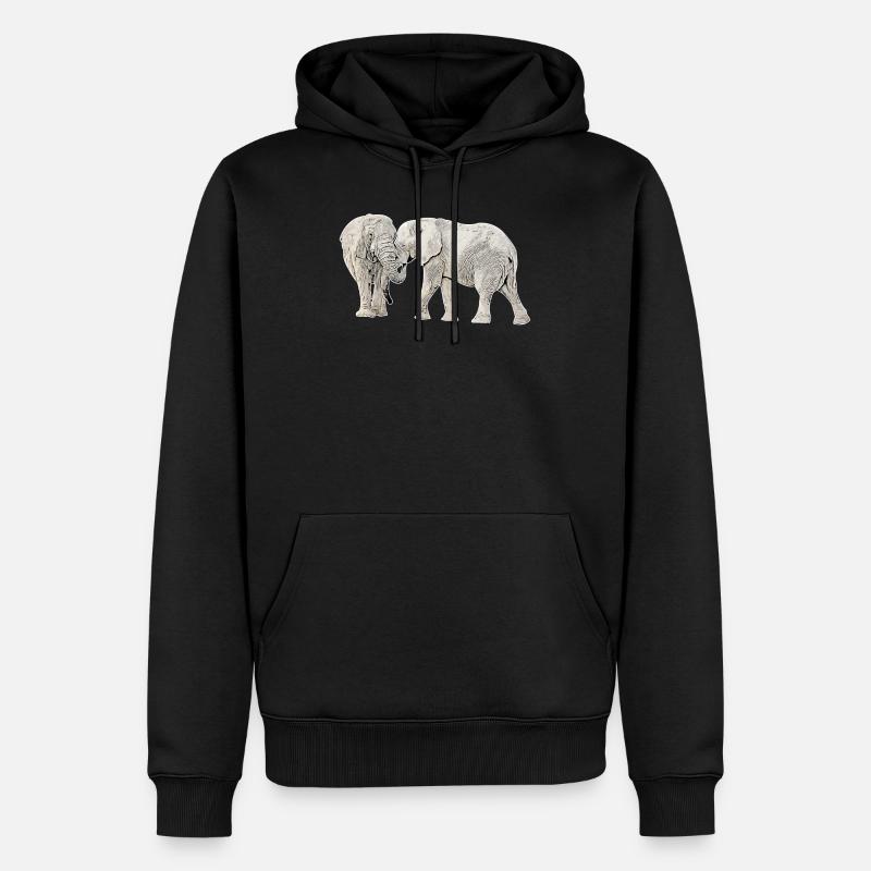 l'éléphant - Sweat à capuche Premium bio Homme - noir
