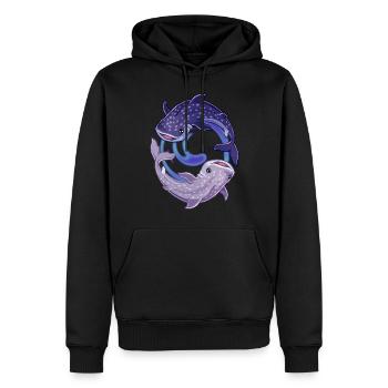 Cooles Walhai Whale Shark Yin Yang Design - Männer Premium Bio Hoodie - Schwarz - Vorne - Nico (187cm)
