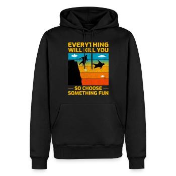 Wingsuit fliegen Base Jumping Fallschirmspringen Wingsuiting - Männer Premium Bio Hoodie - Schwarz - Vorne - Nico (187cm)