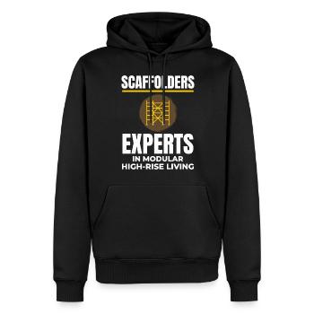 Plate-forme d’échafaudage d’échafaudage de constructeur d’échafaudages - Sweat à capuche Premium bio Homme - noir - Devant - Nico (187cm)