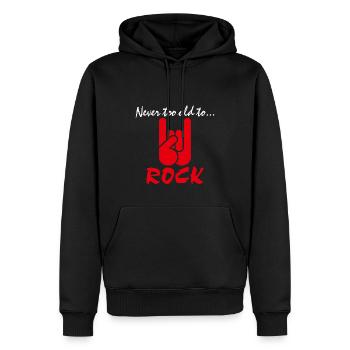 Never too old to Rock - Männer Premium Bio Hoodie - Schwarz - Vorne - Nico (187cm)
