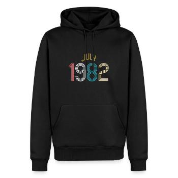 Juillet 1982 - Cadeau d’anniversaire 40. Génial. - Sweat à capuche Premium bio Homme - noir - Devant - Nico (187cm)