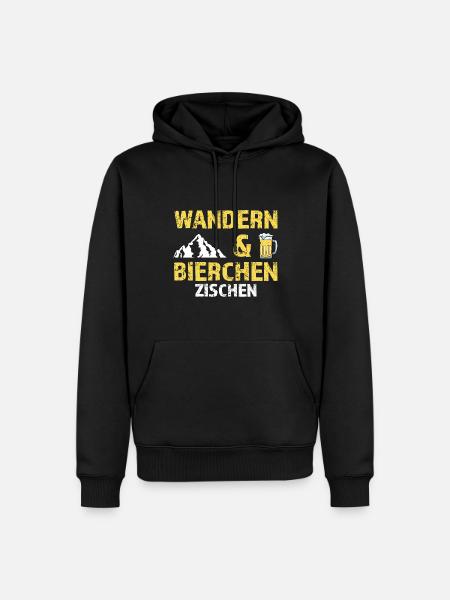 Wandern Bier Wanderer Geschenk - Männer Premium Bio Hoodie - Schwarz
