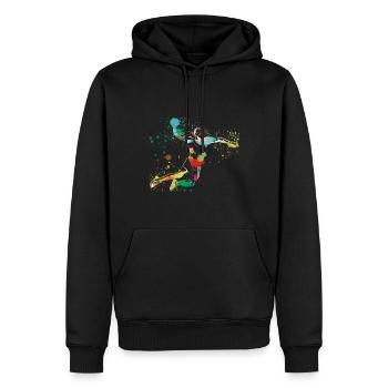 Handball, handballer, Beachhandball,Graffiti - Männer Premium Bio Hoodie - Schwarz - Vorne - Nico (187cm)