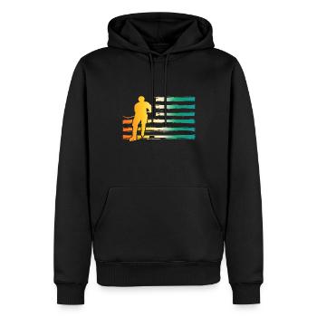 Joueurs de hockey sur glace Hockey sur glace - Sweat à capuche Premium bio Homme - noir - Devant - Nico (187cm)